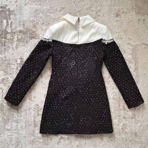 Z.Y Eleonore Faux-Pearl Tweed Mini Dress - Size Medium - Picture 9 of 11